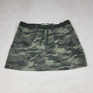 Sonoma NEW Women L Camo Green Trapunto Gorpcore Hiking Cargo Mid Rise Skort